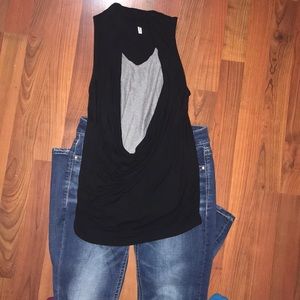 Black sleeveless top